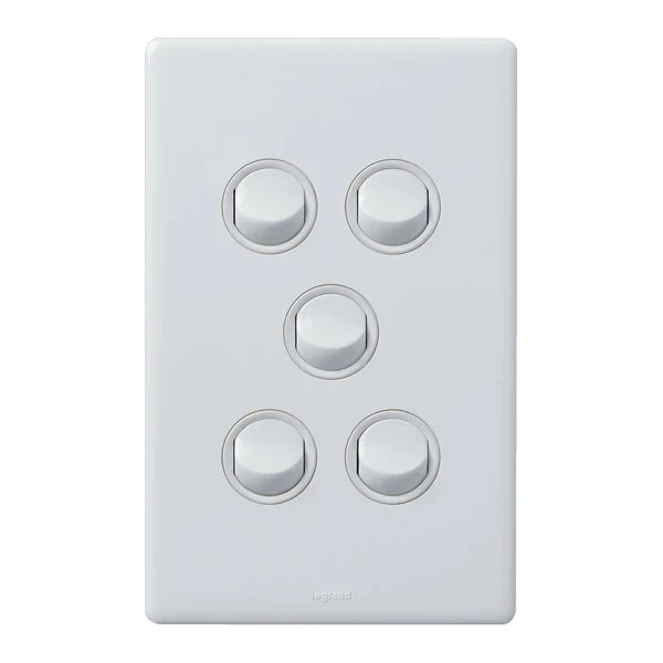 Legrand Excel Life 5 Gang Switch, Available in 5 Colours - Image 3