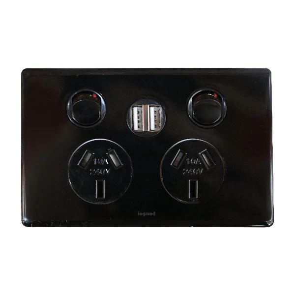 Legrand Excel Life Double Powerpoint With Dual USB Type A Charger, Available in 5 Colours - Image 3