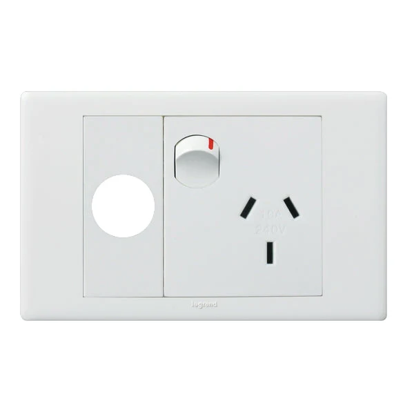 Legrand Excel Life Single Powerpoint With Extra Function Hole, Available in 2 Colours