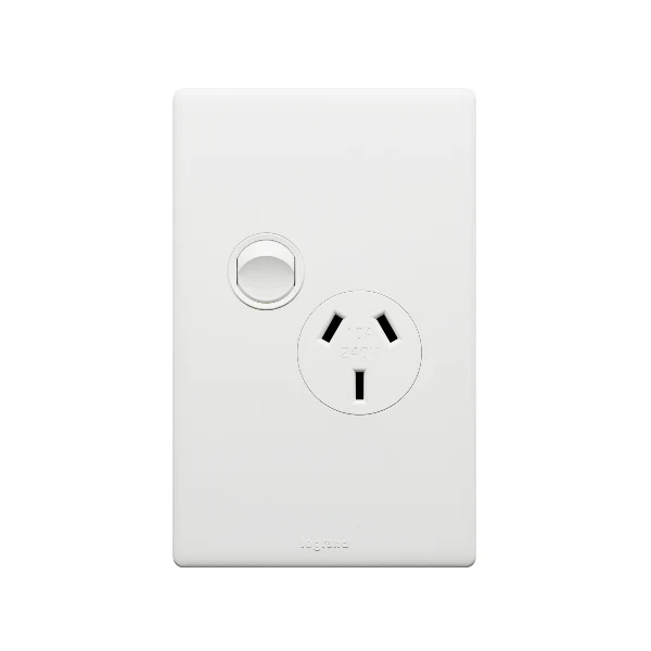 Legrand Excel Life Vertical Single Powerpoint 10a, Available in 5 Colours - Image 4