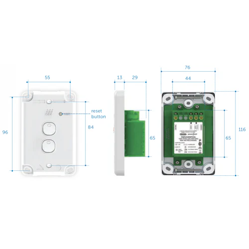 Powermesh 2 Button Multi Purpose Switch Horizontal - Image 3