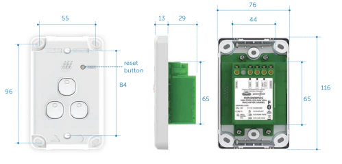 Powermesh 3 Button Multi Purpose Switch Vertical - Image 3