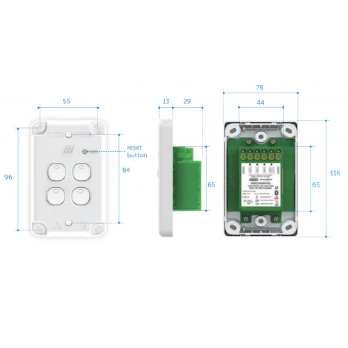 Powermesh 4 Button Multi Purpose Switch Horizontal - Image 3