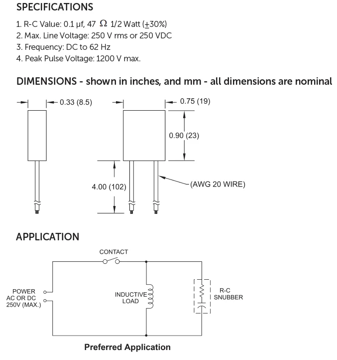 Powermesh Red Lion RC Snubber Suppressor for Inductive Loads - Image 2