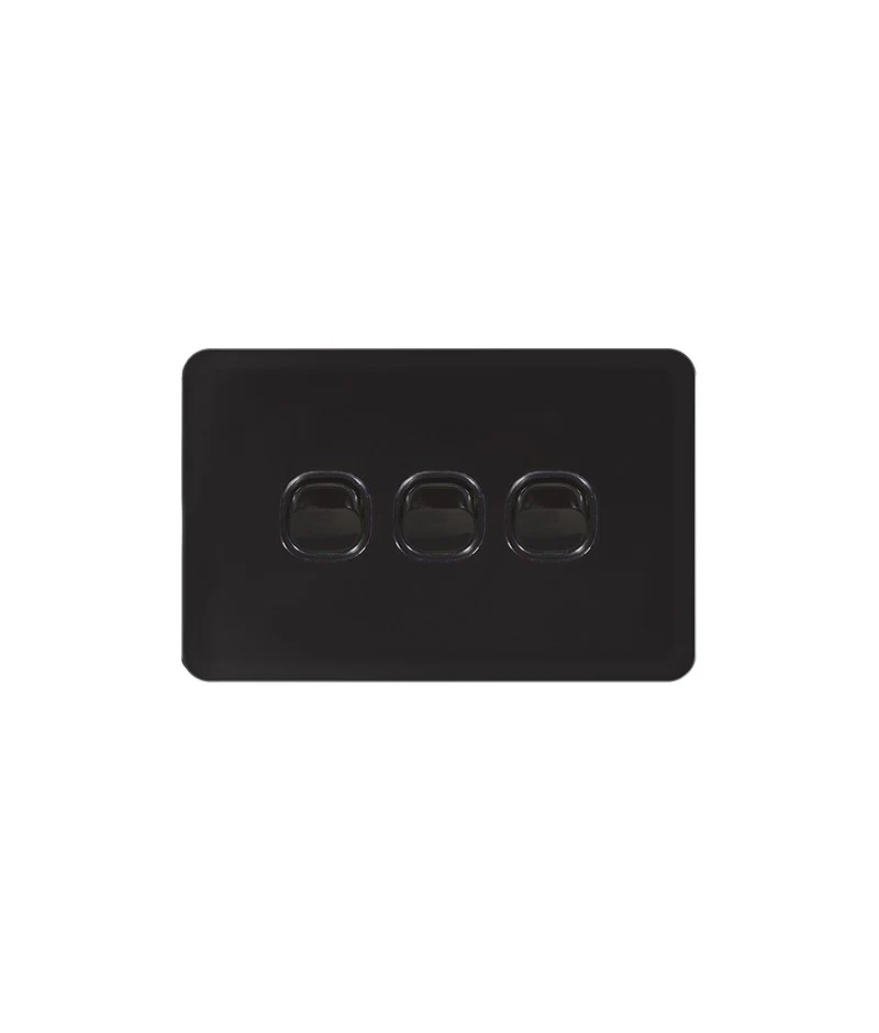 Senoa Simple Horizontal 3 Gang Switch, Available in 2 Colours - Image 2