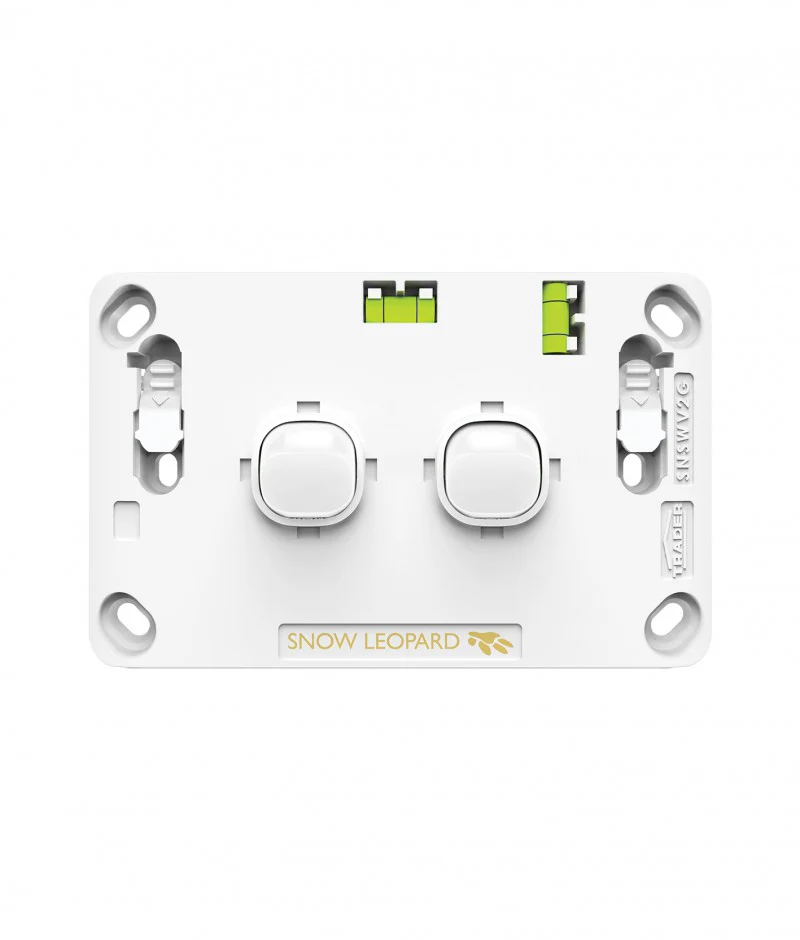 Snow Leopard 2 Gang Horizontal Switch, Available in 4 Colours - Image 3
