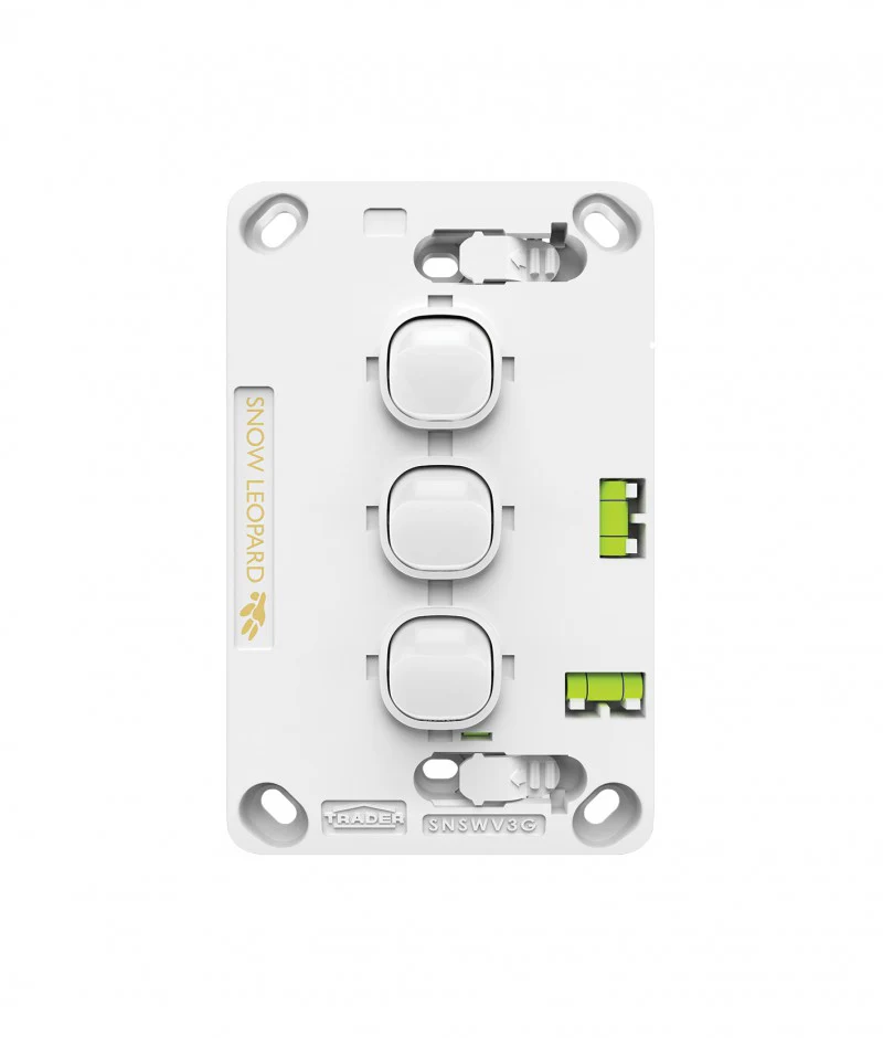 Snow Leopard 3 Gang Vertical Switch, Available in 4 Colours - Image 3