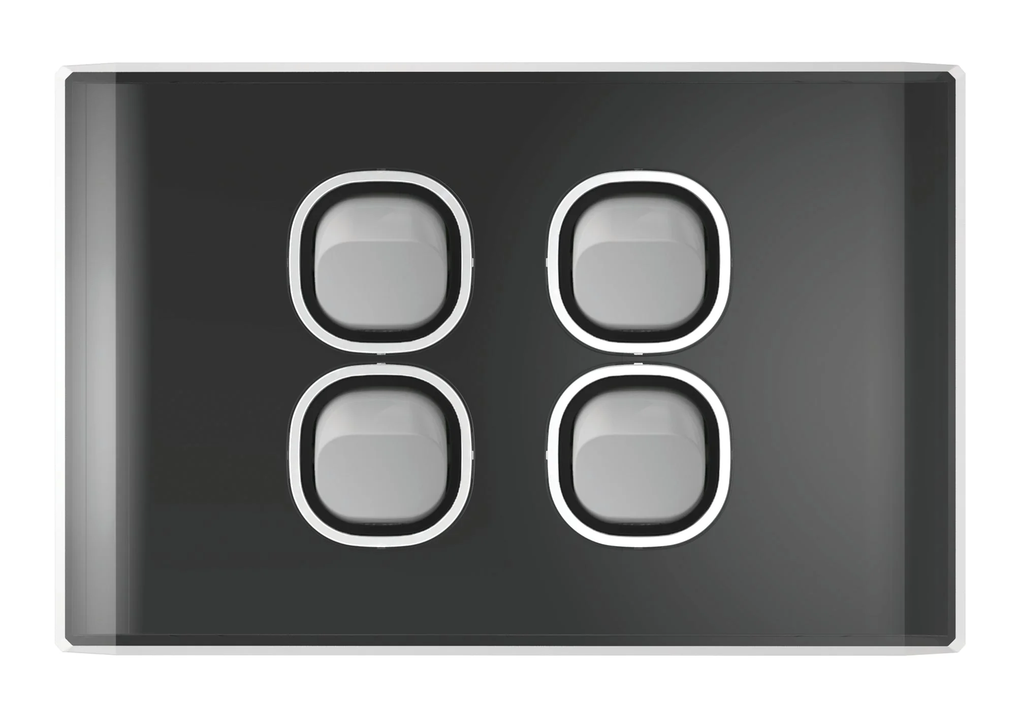 Snow Leopard 4 Gang Horizontal Switch, Available in 4 Colours - Image 2