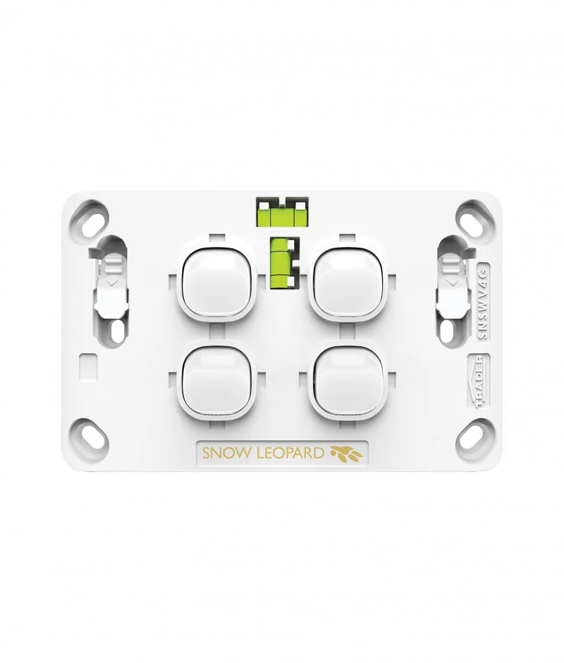 Snow Leopard 4 Gang Horizontal Switch, Available in 4 Colours - Image 3