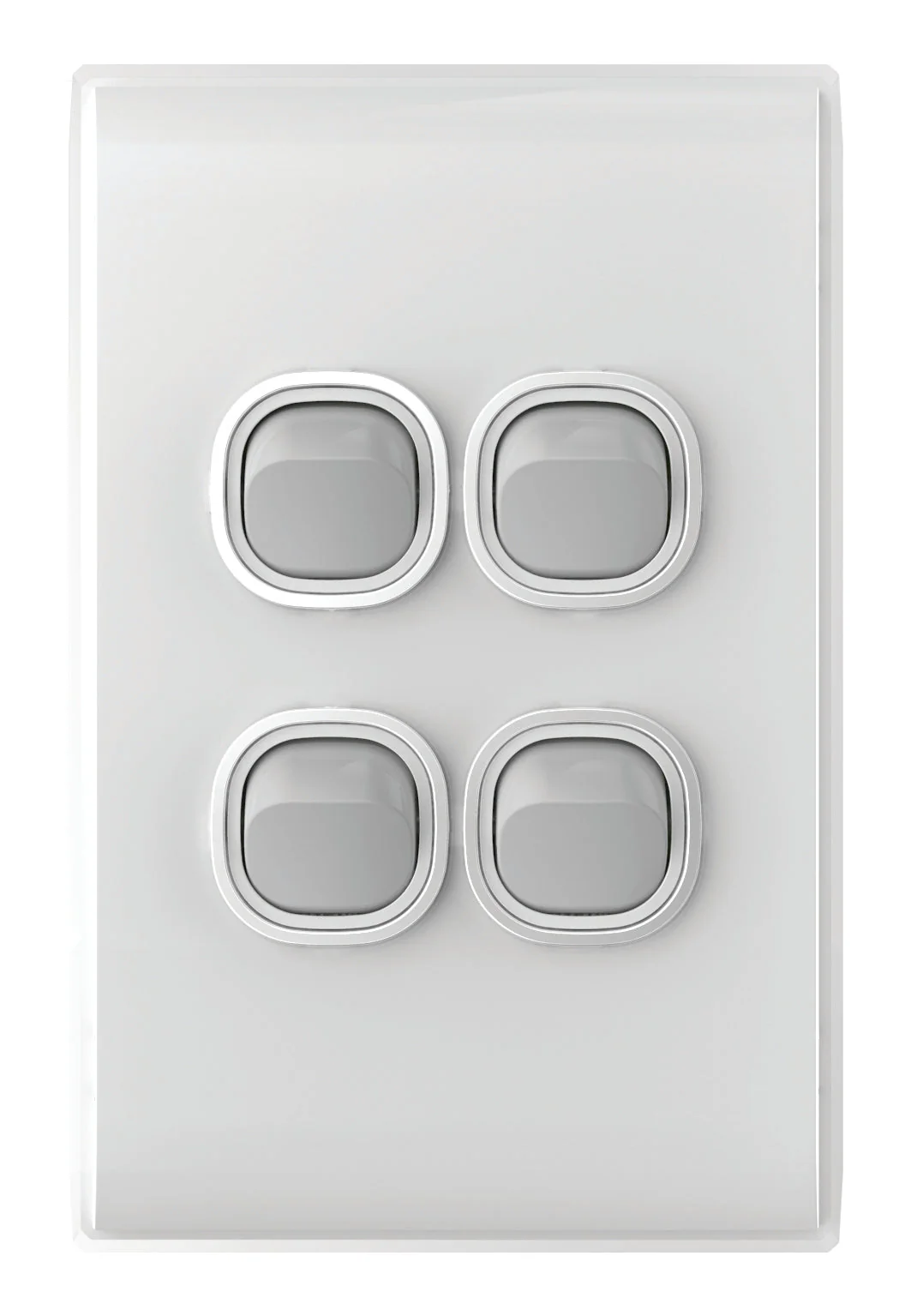 Snow Leopard 4 Gang Vertical Switch, Available in 4 Colours
