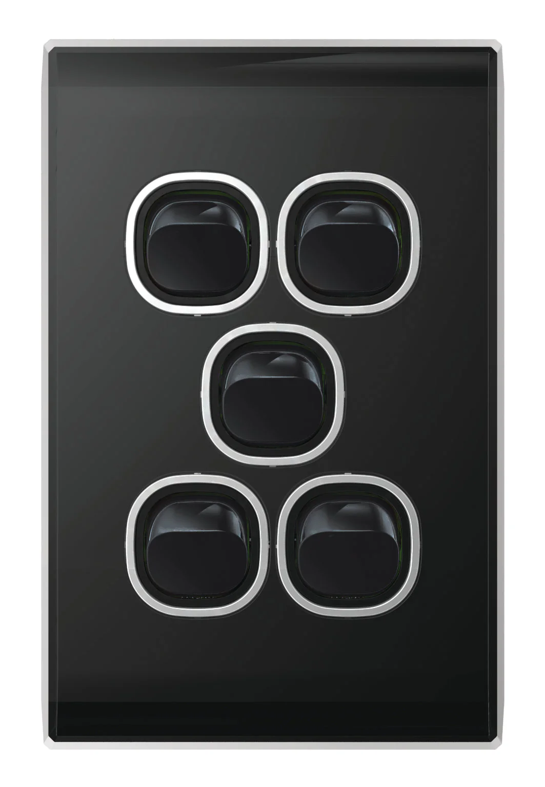Snow Leopard 5 Gang Vertical Switch, Available in 4 Colours