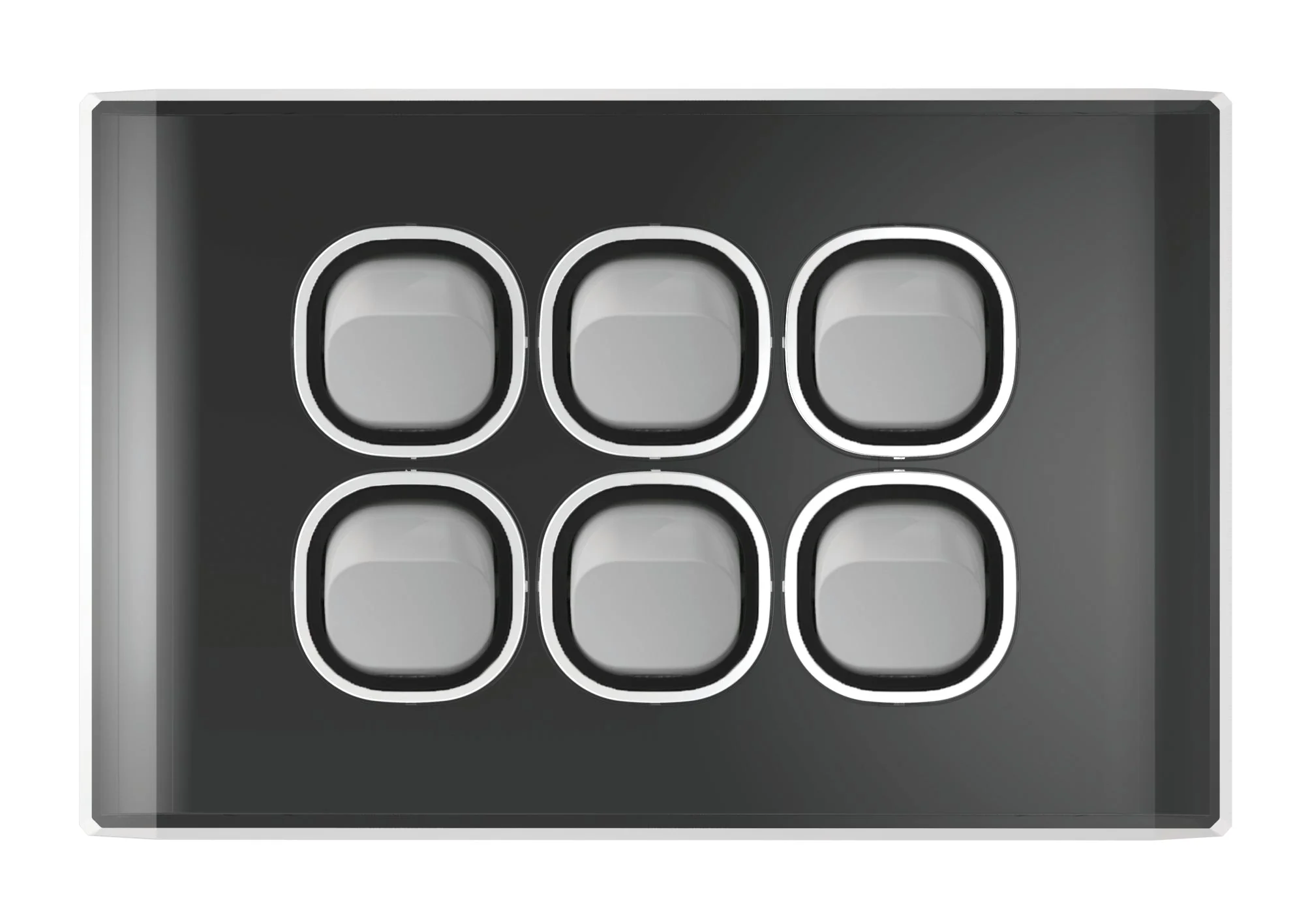 Snow Leopard 6 Gang Horizontal Switch, Available in 4 Colours