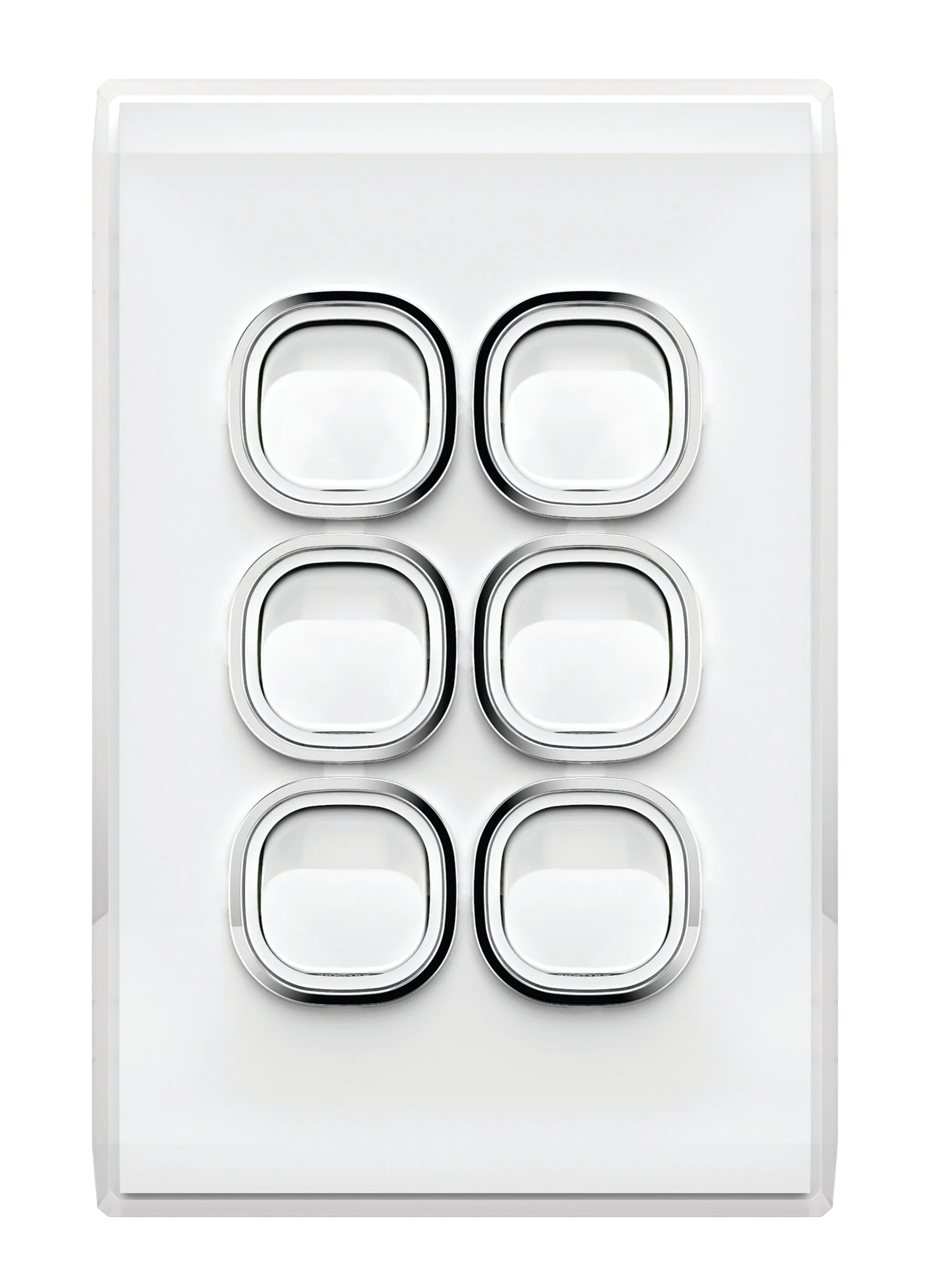 Snow Leopard 6 Gang Vertical Switch, Available in 4 Colours