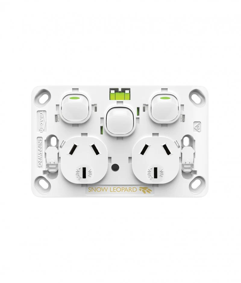 Snow Leopard Double Powerpoint With Extra Switch, Available in 4 Colours - Image 3