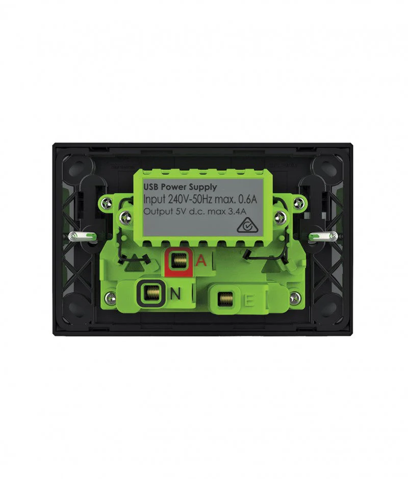 Snow Leopard Double Powerpoint With USB A+C Charger, Available in 2 Colours - Image 4