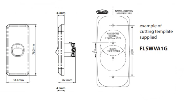 Trader Flat Cat 1 Gang Architrave Switch, Available in 4 Colours - Image 7