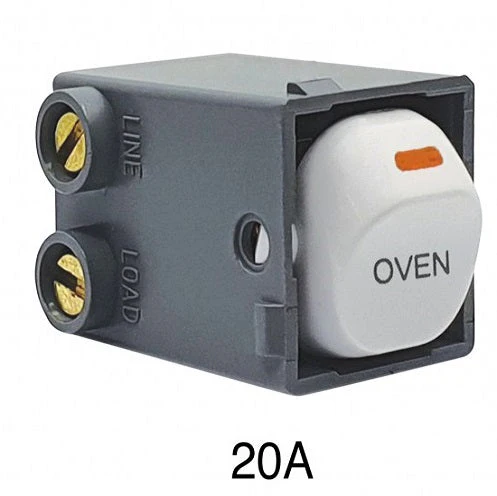 Trader Meerkat Standard 20a Double Pole Switched Mechanism Marked OVEN, Available in 2 Colours