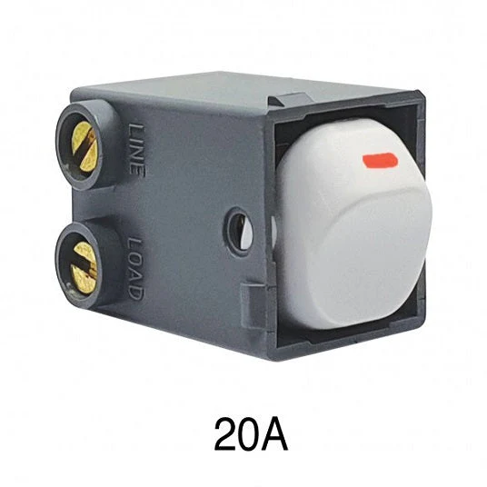 Trader Meerkat Standard Double Pole Switched Mechanism 20a, Available in 2 Colours
