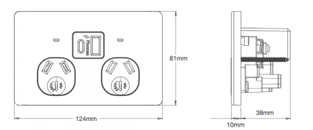 Senoa Simple Double Powerpoint With USB A+C Charger, Available in 2 Colours - Image 3