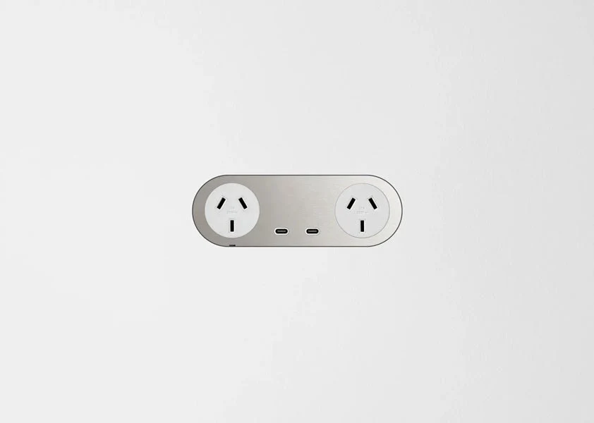 ZETR 13 Carbon Nano Double Outlet USBC Module Faceplate, Available in 4 Colours - Image 3