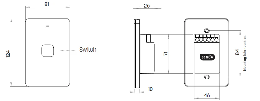 Zimi Senoa 1 Button Multi Purpose Switch Vertical - Image 3